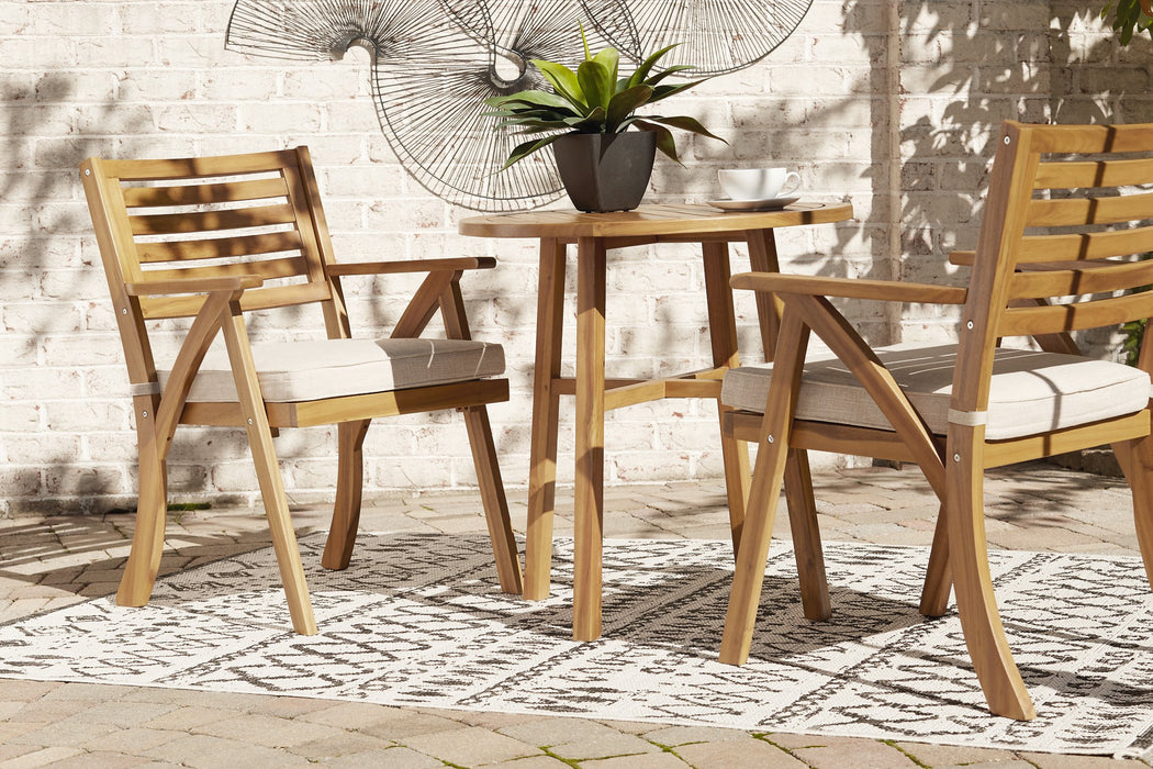 Vallerie Outdoor Chairs with Table Set (Set of 3)